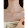 Nuevo Acero de Titanio Estrella de Cinco Puntas Lujo Accesible Transfronterizo Xiyin Nicho Moda Simple No se Desvanece Transfronterizo Collar de Mejor Amiga para Mujeres