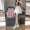 Falda Plisada Línea A para Mujer Verano Diseño con Sentido Nicho Figura Pequeña Delgada Falda Blanca Dulce Falda de Pastel