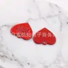 Aleación letras inglesas coloridas pintura corazón de durazno aleación corazón de durazno amor aretes aretes colgante accesorios de joyería DIY
