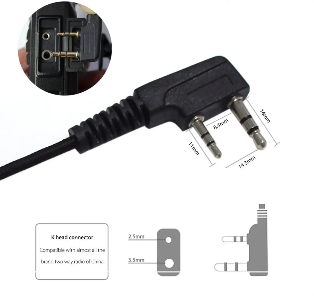 NEW-2-Pin-Mic-Headset-Earpiece
