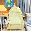 Mochila Estilo Japonés Fresca y Linda para Estudiantes Niñas, con Bordado y Moño, Color Sólido Elegante Mochila de Viaje