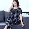 Nuevo Traje Casual Estilo Verano Talla Grande Cubre Carne Cuello Redondo Manga Corta Conjunto de Dos Piezas para Verano para Mujer de Mediana Edad Deportivo y de Ocio