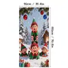 Cortina Decorativa de Porta de Natal Cortina Pendurada Tema de Natal Decoração de Feriado para Casa Loja Cortina de Porta Estampada com Padrão Vermelho e Verde Transfronteiriça