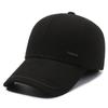 Gorra nueva de otoño e invierno para hombre, gorra cálida sencilla para personas de mediana edad y mayores, gorra de algodón grueso con forro polar, gorra de béisbol con protección para los oídos para exteriores