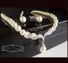 Joyería Nupcial Estilo Coreano al Por Mayor Collar y Aretes con Incrustaciones de Perlas y Diamantes Joyería Vestido de Dos Piezas 2024 Nuevo Estilo