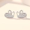 Brincos estilo coreano 925 prata doce amor brincos de diamante moda feminina estilo japonês e coreano ins bonito nicho design sentido brincos