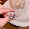 Pendientes de Colgante de Corazón con Circonita Micropavimentada de Lujo Ligero de Nicho de Gama Alta Exquisitos para Mujer Hebilla de Oreja Dulce Elegante Pendientes Populares