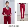 Nueva colección de otoño: atuendo formal profesional para profesores y presentadores, trajes elegantes, vestidos y trajes rojos para mujer