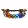 Pulsera de Aventurina Verde de Venta Caliente Transfronteriza Tejida a Mano de Doble Fila Pulsera Ajustable de Doble Capa