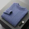 Nuevo Suéter de Lana de Cuello Redondo para Hombre Otoño e Invierno 2026, Suéter Cálido Engrosado de Lana Pura, Suéter de Punto, Suéter Casual
