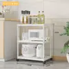 Estante de Almacenamiento de Cocina Multicapa, Estante para Microondas, Organizador de Especias, Estante de Almacenamiento de Piso Engrosado, Tablero Perforado para Almacenamiento de Snacks