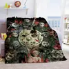 Manta de Franela Figura Sala de Estar Sofá Ligera Suave Amigos Película de Terror Halloween Dormitorio Felpa Regalo