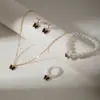 Joyería Transfronteriza Europea y Americana, Collar de Mariposa y Perla de Aleación Moderno y Dulce, Conjunto de Joyería Francesa de Alta Gama