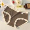 Ropa interior de algodón puro con cintura media, acanalada, suave y cerosa, para niñas, con un bonito tacto de piel, sin costuras y cómoda, con estampado de gato de dibujos animados.
