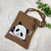 Bolsa de Tricô Ins Desenho Panda Feminina Moda para Carregar na Mão Grande Capacidade Bolsa de Ombro Bolsa Transversal Bolsa
