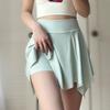 Pantalones Deportivos Irregulares con Bolsillo de Solapa, Pantalón Falda con Forro, Ropa de Fitness Anti-exposición, Ropa de Entrenamiento para Correr y Yoga, Ropa de Secado Rápido para Mujer
