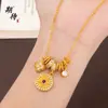 Bestseller Douyin Trevo de Quatro Folhas com Strass Bússola em Ouro Rosé Anel de Corrida Colar Corrente de Clavícula Luxo Leve Retrô Sensação de Alto Padrão