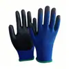 Luvas Resistentes ao Desgaste e Antiderrapantes para Venda por Atacado, Nylon Spandex de Malha 21, Palmas Revestidas com Borracha Espuma Ultrafina, Estilo Fino, Respiráveis e Confortáveis para o Verão