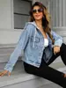 Transfronterizo Europeo y Americano 2026 Nuevo Primavera y Verano Amazon Temu Comercio Exterior Chaqueta Vaquera con Capucha Top Vaquero para Mujer
