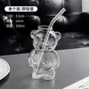 Taza de Café Transparente de Vidrio de Borosilicato Alto con Forma de Oso, Taza de Vidrio Creativa de Dibujos Animados Lindos, Taza para Jugo, Taza para Té de Leche