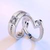 Anillo abierto de plata para hombre y mujer anillo de cola regalo del Día de San Valentín Corea del Sur anillo de pareja con forma de corazón anillo abierto venta al por mayor