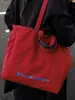 Bolso de Lona de Doble Cara Nuevo, Bolso de Hombro de Mezclilla Casual de Gran Capacidad para Estudiantes, Bolso de Hombro Estilo Coreano Estilo Perezoso