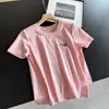 Camiseta Bordada Nueva de Dibujos Animados 2026, Top Delgado de Manga Corta de Verano, Camisa Pequeña Versátil, Camiseta Básica al por Mayor H02Gt8819