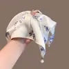 Nancy Garden~Bufanda Cuadrada de Satén Floral Perlado Estilo Chino Nuevo Scrunchie para Mujer Accesorio para el Cabello Estilo Perezoso Goma para el Cabello Extra Grande