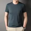 Camiseta Masculina Gola Careca Manga Curta Sem Costura Cor Sólida Verão Casual Versátil Top Pai Atacado Transfronteiriço