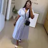 Ropa de Mujer Transfronteriza Europea y Americana Tallas Grandes Africanas Moda Verano 2026 Nuevo Vestido Camisa Rayado de Manga Corta con Solapa para Mujer
