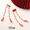 Ambiente festivo de vacaciones año nuevo borla roja cuentas de arroz pegatinas de tela flor para zapatos accesorios para el cabello clip de borde parche para zapatos bolsa ropa