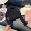 Suéter para niñas, otoño e invierno, nuevo, suave, ceroso, de manga larga, estilo coreano, jersey de punto de cuello alto a la moda, camisa base