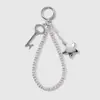 Exquisito Moda Versátil Ccb Estrella Cerradura de Llave Corazón Diamante Anillo Encaje Lazo Llavero Colgante de Bolso
