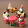 Zakka Adornos Lindos Hechos a Mano Navidad Escritorio Hogar Lindos Adornos Pequeños de Resina Papá Noel Micro Paisaje