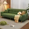 Sofá-cama Duplo Simples para Apartamento Pequeno, Quarto de Aluguel para Três Pessoas, Sala de Estar, Modelo Novo 2025 Sofá Pequeno de Tecido