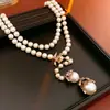 Pendientes Ovalados Geométricos Incrustados con Diamantes Vintage y Collar, Cadena para Clavícula de Lujo Ligero de Nicho, Juego de Joyería Retro
