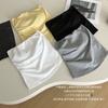 Chaleco plisado sin tirantes estilo coreano para mujer para llevar con protectores mamarios, Tops de chica hot con cuello de una línea, Tops tubulares para la parte inferior con espalda hermosa