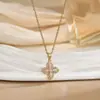 [Aço Titânio] Colar com Microincrustação de Cobre para Mulheres, Corrente para Clavícula Simples Exquisite com Microincrustação de Cobre, Galvanizado a Ouro Real, Celebridade da Internet