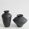 Vaso Cerâmico Estilo Silencioso Vaso de Cerâmica Grossa Arranjo de Flores Retrô Nostálgico Feito à Mão Decoração de Pousada Hotel Zen Novo Estilo Chinês