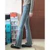 Jeans Acampanados Elásticos con Borde Deshilachado Negros y Grises para Mujer, Nuevo Estilo de Verano, Tallas Grandes, Adelgazantes, Talla Grande, Pantalones Acampanados para Figura de Pera