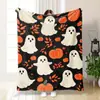 Manta de franela para Halloween superventas transfronteriza con impresión digital de alta definición, agradable para la piel y manta de pelo suave
