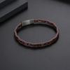 Imi Moda Europea y Americana Pulsera para Hombre Hebilla de Acero de Titanio Simple Versátil Pulsera de Cuero Color Maillard Pulsera Yl652