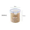 Tarro sellado de plástico transparente de grado alimenticio para almacenamiento de granos de cocina, aperitivos y té seco.