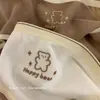 Chica regordeta talla grande ~ crema de pompón pegamento gota amigable con la piel lijado de terciopelo niña linda cintura con cordón oso ropa interior