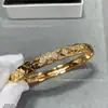 Versión Angosta de Pulsera Acolchada para Mujer con Diamantes, Oro Rosa, Electrochapado Simple, Pulsera de Oro de 18 Quilates, Pequeño Aroma, Anillo de Lujo Accesible, Cnc