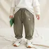 Pantalones Casuales Suaves Bordados de Cachorro Estilo Coreano Ins Primavera y Verano Nuevos Versátiles Cómodos de Dibujos Animados para Niños y Niñas