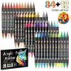 Amazon Neutral de Doble Punta de Dos Colores Punta Suave Multicolor Multiusos Acrílico Base Agua Pintura Arte DIY Marcador