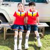 Uniformes Deportivos de Verano Bordados en Rosa para Estudiantes de Primaria y Secundaria, Uniformes de Jardín de Infancia, Uniformes de Clase para Niños, Conjuntos de Bloques de Color Rayados