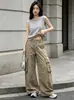 Pantalones de trabajo de pierna ancha multibolsillos deconstruidos, nueva colección de otoño, estilo retro americano, simples y vintage, holgados y casuales, modernos