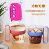Portavasos de papel desechable, portavasos de plástico grueso, aislamiento térmico, antiescaldaduras, cubierta para taza de mano, antiescaldaduras, mango grande, venta al por mayor